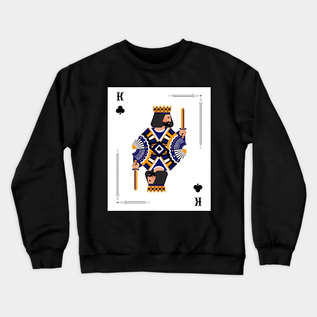 King of Clubs - Poker Design - white Crewneck Sweatshirt by BB Funny Store